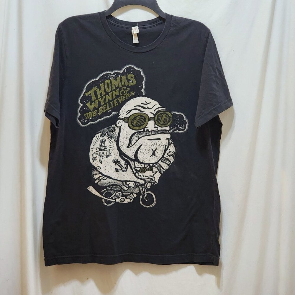 Thomas Wynn & the Believers Band T-Shirt Motorcycle Graphic Black Bella Canvas L